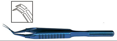 TMF186 Inamura 1.5 Çarpaz Mexanizmli Kapsuloreksis Pinseti, Əyri, Titanium