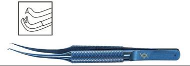 TMF212 Colibri Dişli Kornea Pinseti, 0.1 mm 90°, Titan