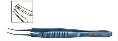 TMF405 Castroviejo Tikiş Pinseti, 1x2 0.1 mm Əyri, Titanium