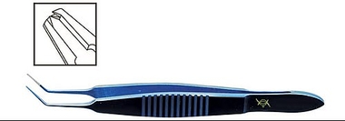 TMF409 Castroviejo Korneal Tikiş Pinseti 1x2, 0.12 mm, 45° bucaqlı, Titanium