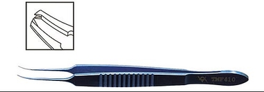 TMF410 Castroviejo Korneal Tikiş Pinseti 1x2, 0.12 mm, Əyri, Titanium
