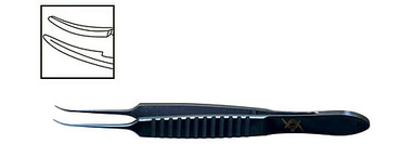 TMF503 Osher Tikiş Pinseti Əyri uclu, 0.2 mm, Titan