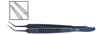 TMF524 McPherson Tikiş Pinseti 45° bucaqlı uclu, 0.3 mm, Titan