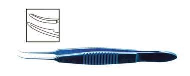 TMF538 McPherson Tikiş Pinseti Əyri uclu, 0.3 mm, Titan