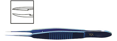 TMF541 Tikiş Pinseti V-groove platformlu, düz uclu, 0.5 mm, Titan