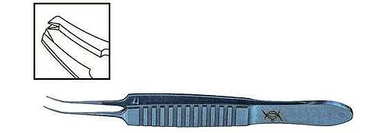 TMF615 Bonn İris Tikiş Pinseti 1x2, 0.063 mm, Əyri, Titanium